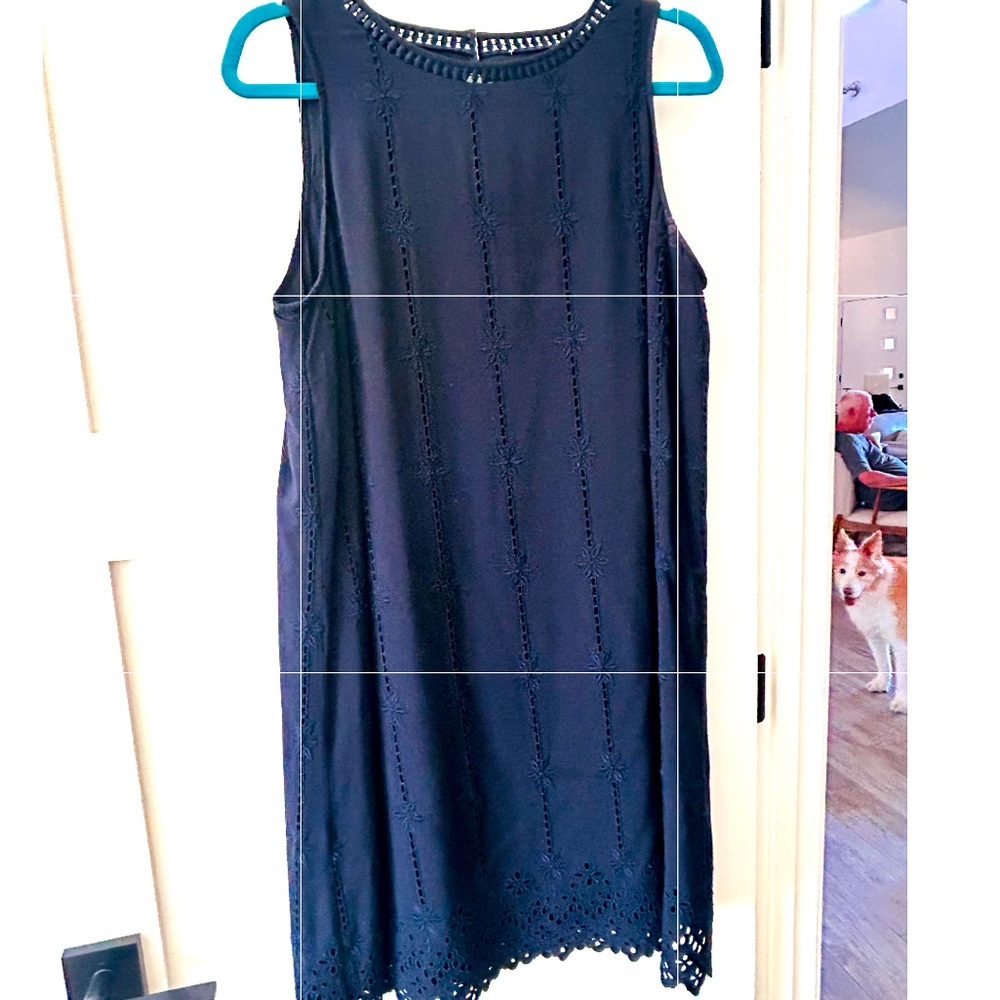 Navy Eyelet Dress (12) - Picture 2 of 3